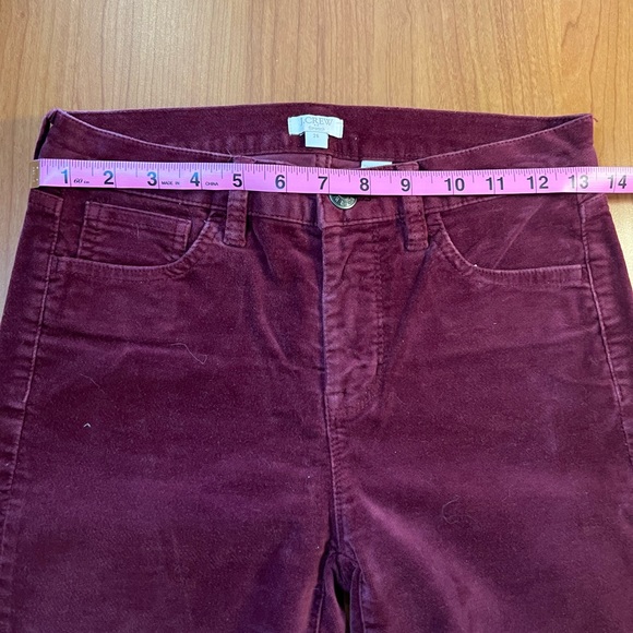 J Crew velvet pants, dark red/burgundy - Picture 3 of 6